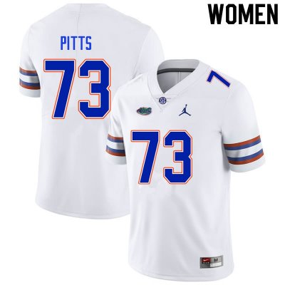 Women's Florida Gators #73 Mark Pitts NCAA Nike White Authentic Stitched College Football Jersey TDO3662FN